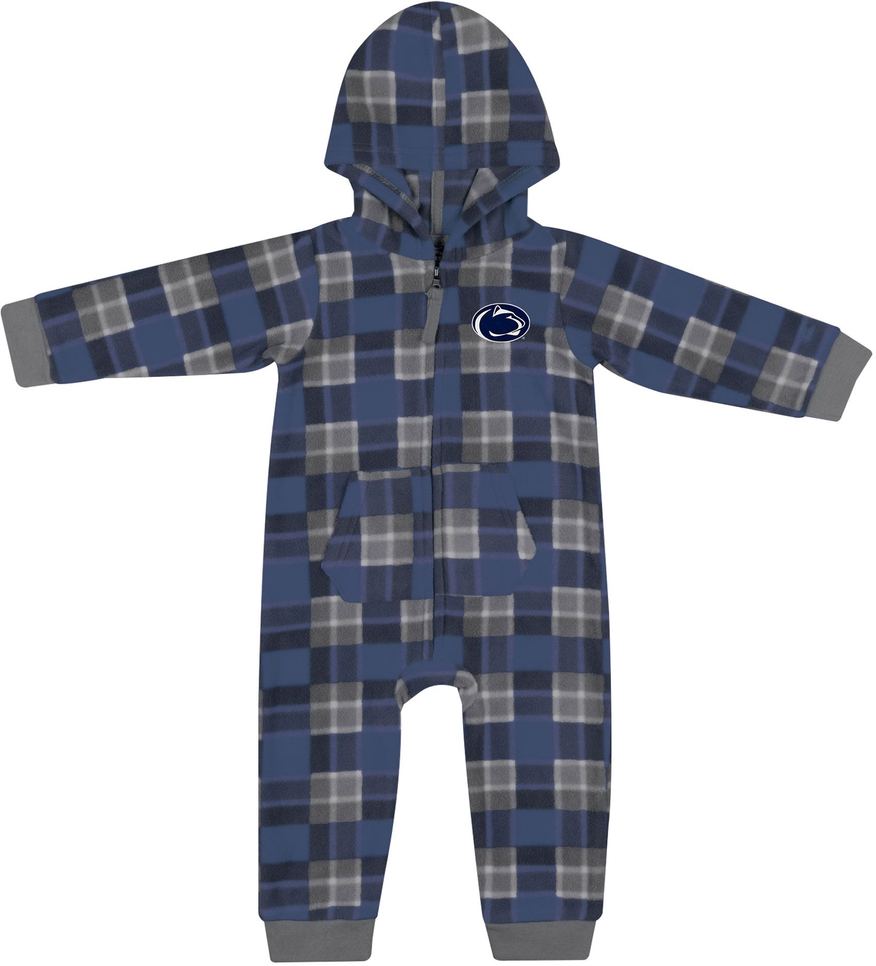 Colosseum Infant Penn State Nittany Lions Blue Plugged In Flannel Romper