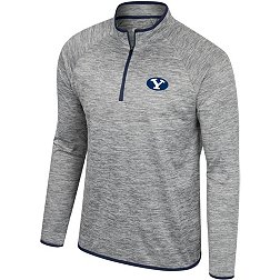 Colosseum Men's BYU Cougars Heather Grey 1/4 Zip Pullover