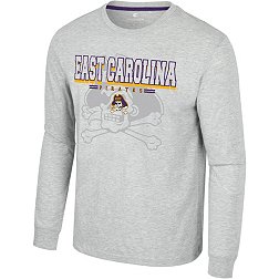Colosseum Men's East Carolina Pirates Heather Grey Hasta La Vista Long Sleeve T-Shirt