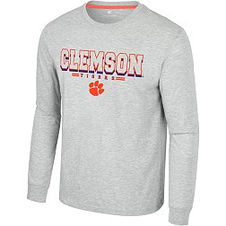 Colosseum Men's Clemson Tigers Heather Grey Hasta La Vista Long Sleeve T-Shirt