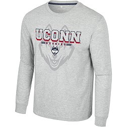 Colosseum Men's UConn Huskies Heather Grey Hasta La Vista Long Sleeve T-Shirt