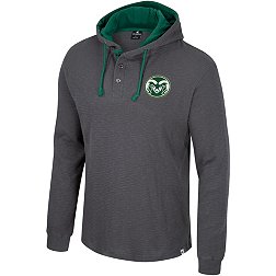 Colosseum Men's Colorado State Rams Charcoal Hooded Henley Sweater