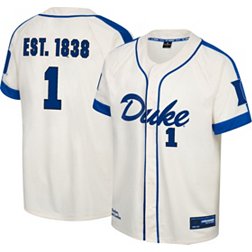 Colosseum Men's Duke Blue Devils White Grit Replica Baseball Jersey