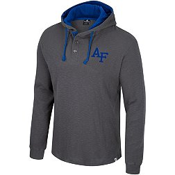 Colosseum Men's Air Force Falcons Charcoal Hooded Henley Sweater