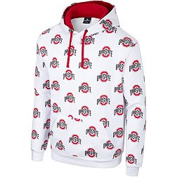Colosseum Men's Ohio State Buckeyes White Step & Repeat Pullover Hoodie