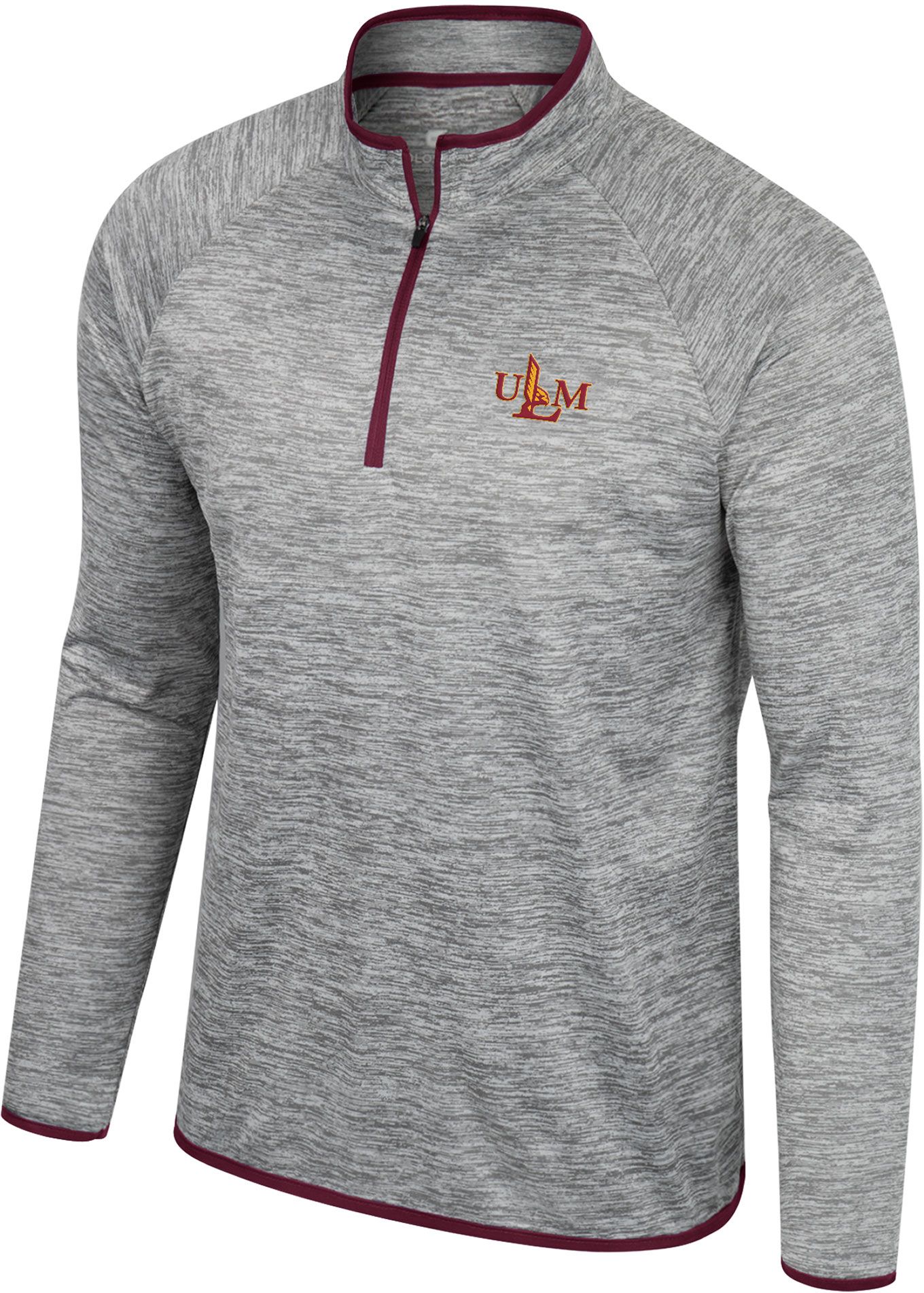 Colosseum Men's Louisiana-Monroe Warhawks Heather Grey 1/4 Zip Pullover