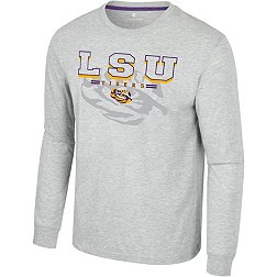 Colosseum Men's LSU Tigers Heather Grey Hasta La Vista Long Sleeve T-Shirt