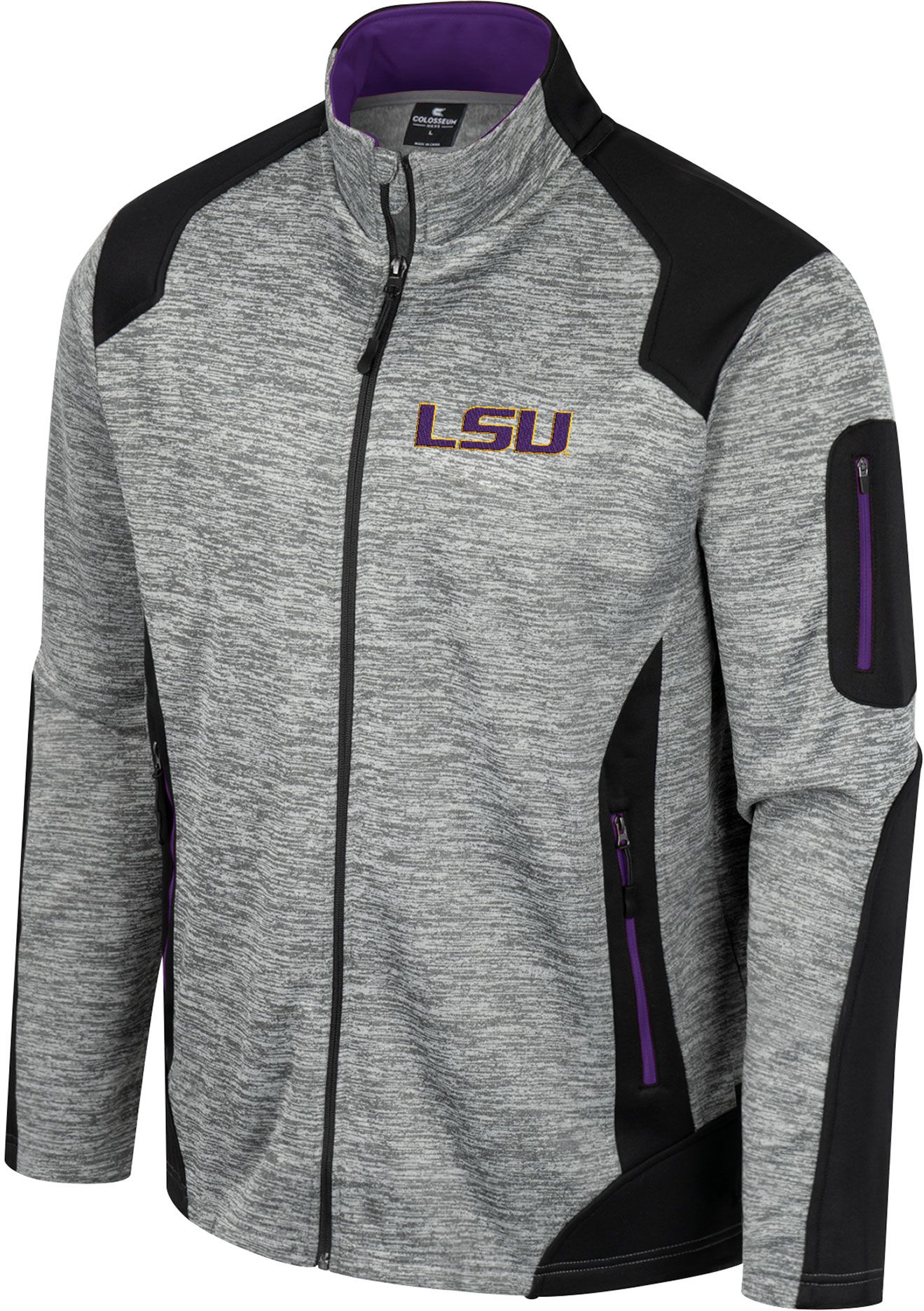 Colosseum Men's LSU Tigers Grey Silberman Full-Zip Jacket