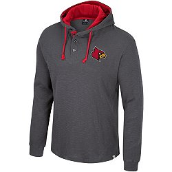 Louisville Cardinals Columbia Fleece Pullover Sweater Mens XL Half Zip Red  Gray
