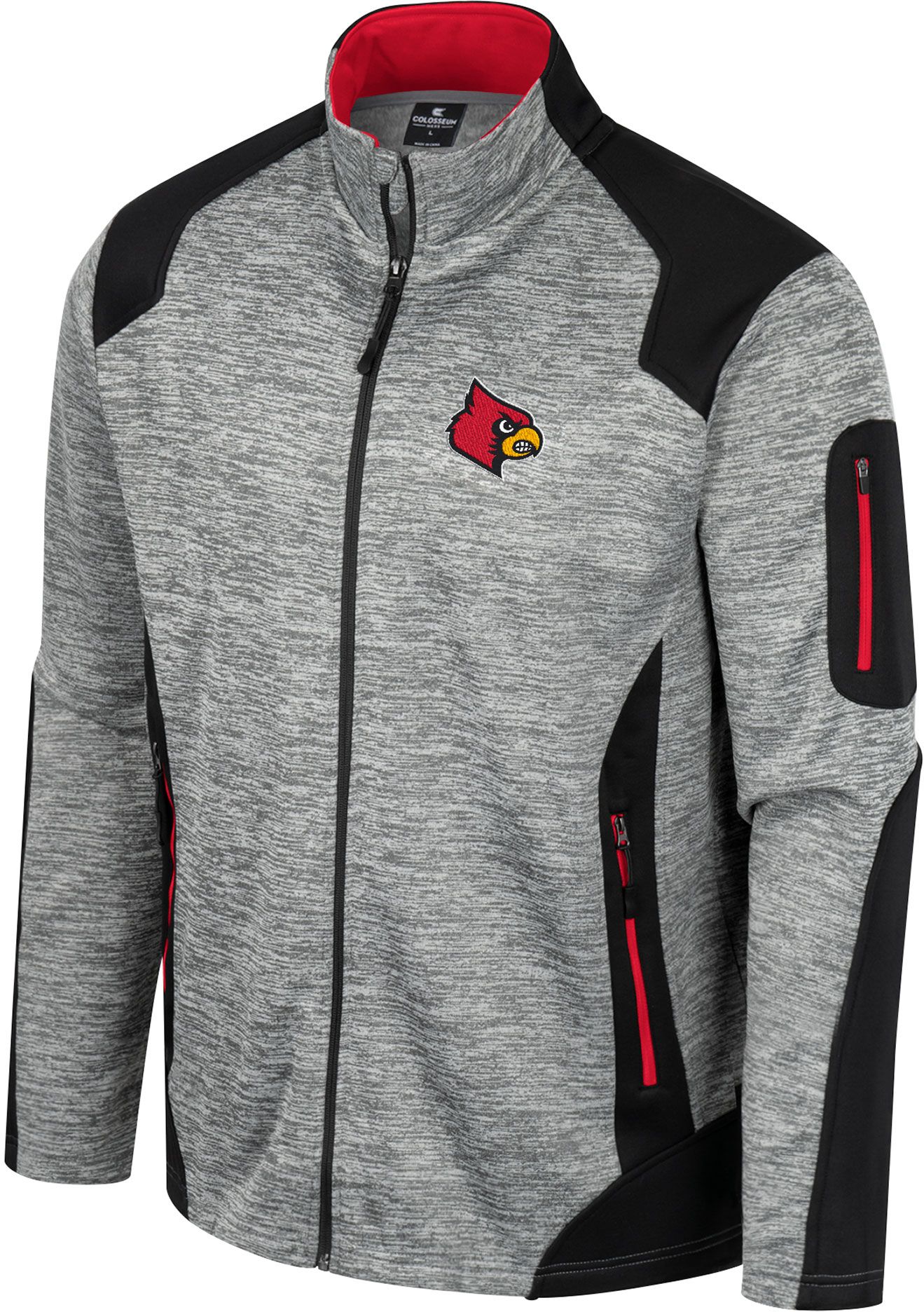 Colosseum Men's Louisville Cardinals Grey Silberman Full-Zip Jacket