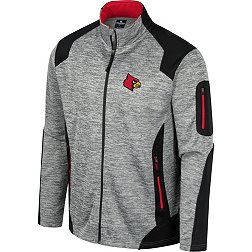 Men's Colosseum Gray Louisville Cardinals Silberman Color Block Full-Zip Jacket Size: Large