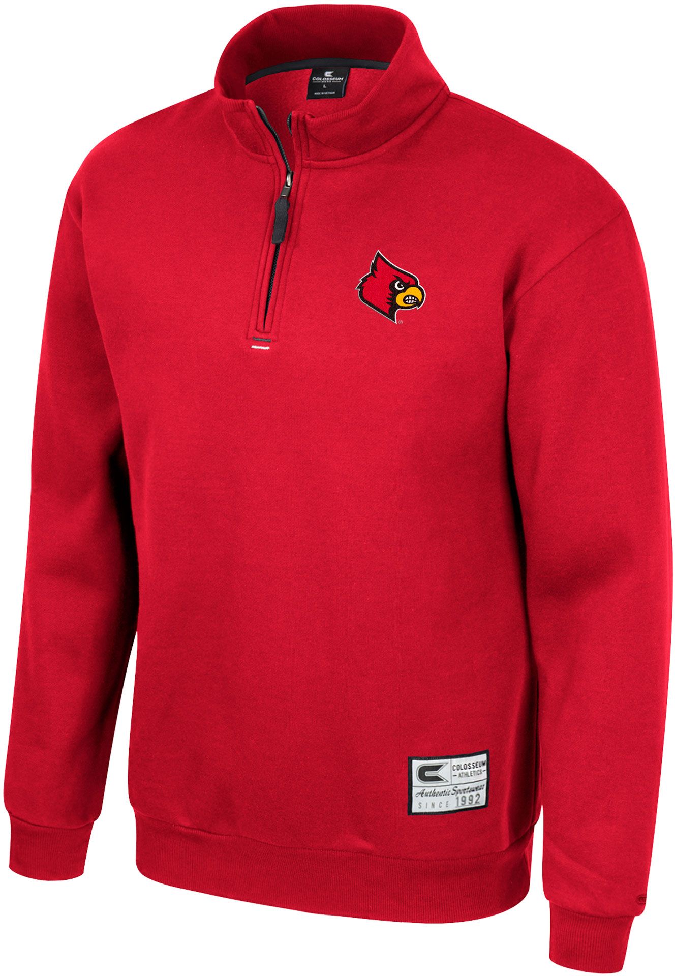 Colosseum Men's Louisville Cardinals Cardinal Red I'll Be Back 1/4 Zip Pullover