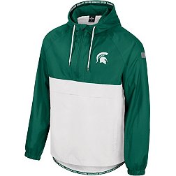 Colosseum Men's Michigan State Spartans Green 1/2 Zip Anorak Jacket