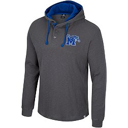 Colosseum Men's Memphis Tigers Charcoal Hooded Henley Sweater