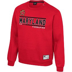 Colosseum Men's Maryland Terrapins Red I'll Be Back Crewneck Sweatshirt