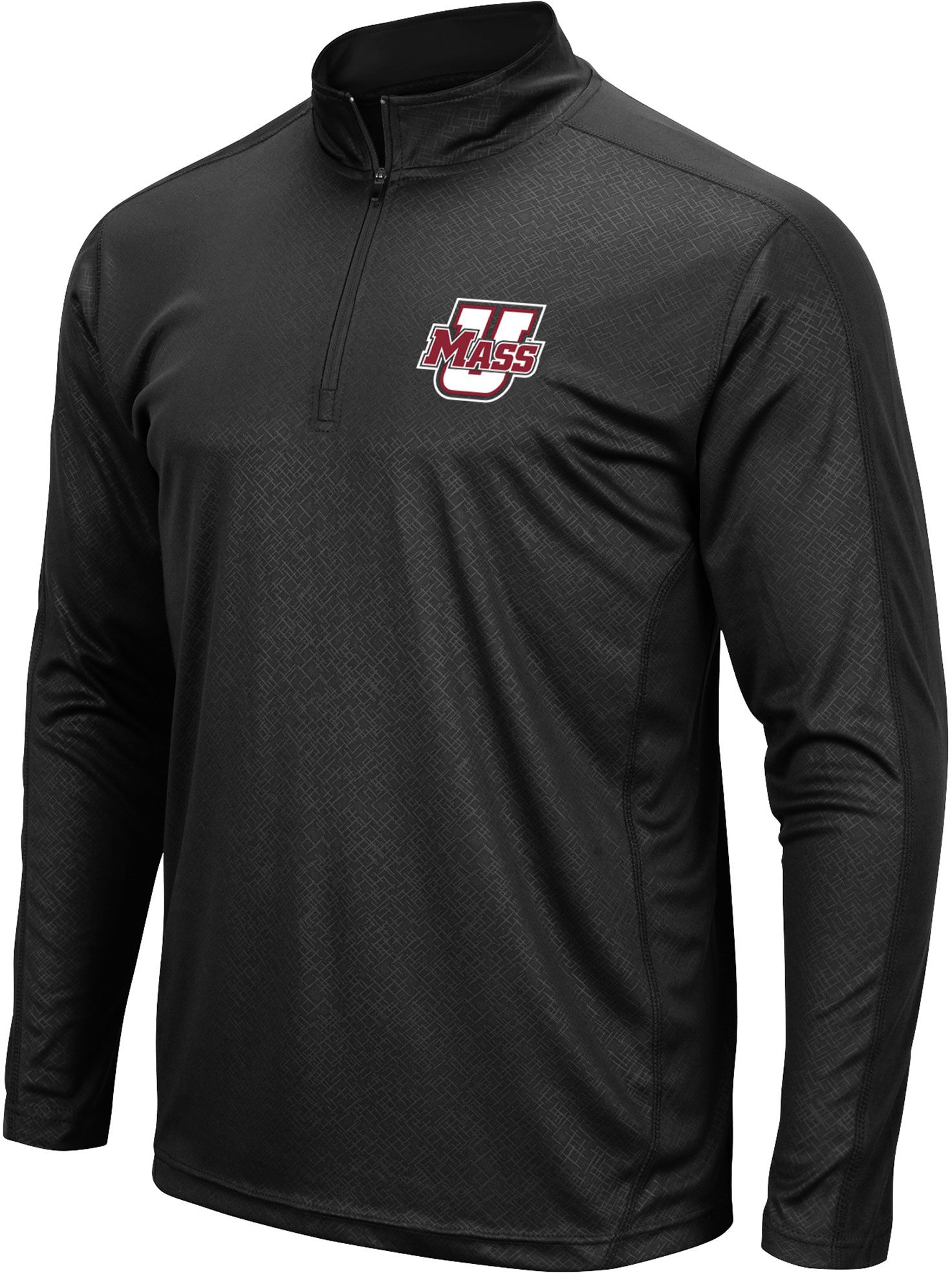 Colosseum Men's UMass Minutemen Black Loggerhead 1/4 Zip Pullover Shirt