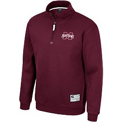 Colosseum Men's Mississippi State Bulldogs Maroon I'll Be Back 1/4 Zip Pullover