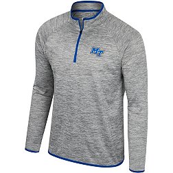 Colosseum Men's Middle Tennessee State Blue Raiders Heather Grey 1/4 Zip Pullover
