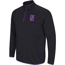 Northwestern University Wildcats Men's Under Armour Black Tech Twist 1/4  Zip with Stylized N Design