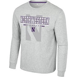 Colosseum Men's Northwestern Wildcats Heather Grey Hasta La Vista Long Sleeve T-Shirt