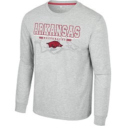 Colosseum Men's Arkansas Razorbacks Heather Grey Hasta La Vista Long Sleeve T-Shirt