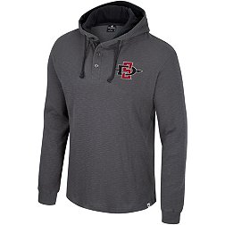 Colosseum Men's San Diego State Aztecs Charcoal Hooded Henley Sweater