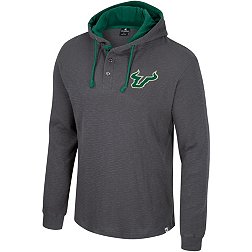 Colosseum Men's South Florida Bulls Charcoal Hooded Henley Sweater
