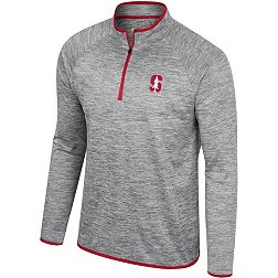 Colosseum Men's Stanford Cardinal Heather Grey 1/4 Zip Pullover