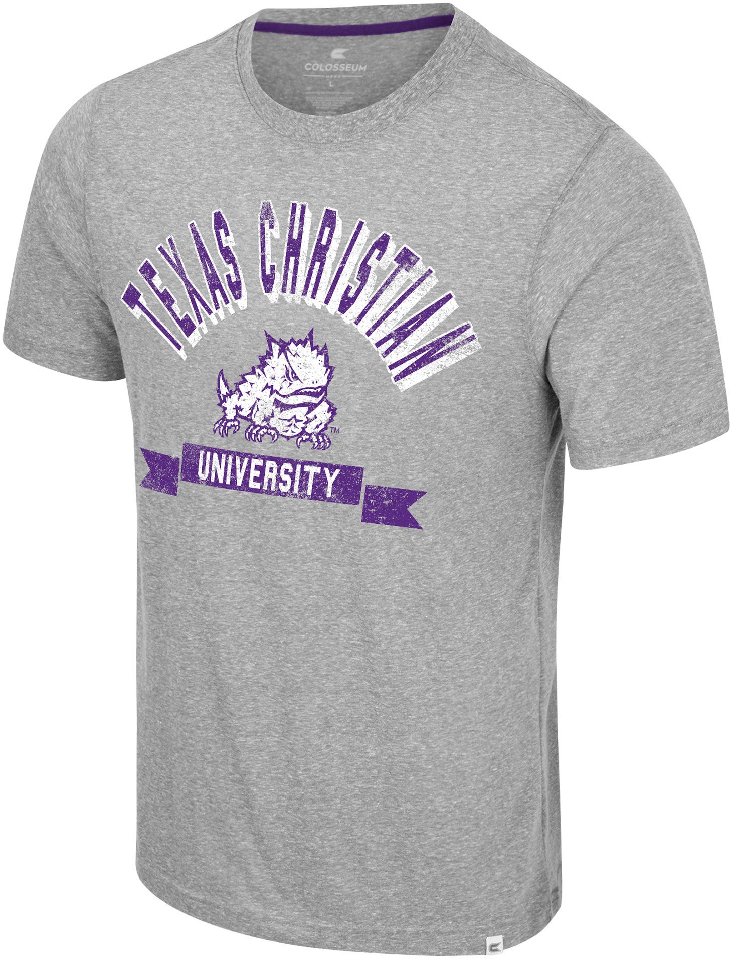 Colosseum Men's TCU Horned Frogs Heather Grey Connor T-Shirt