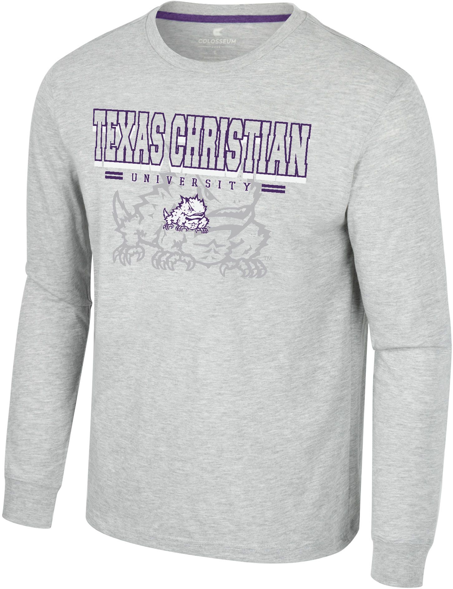 Colosseum Men's TCU Horned Frogs Heather Grey Hasta La Vista Long Sleeve T-Shirt