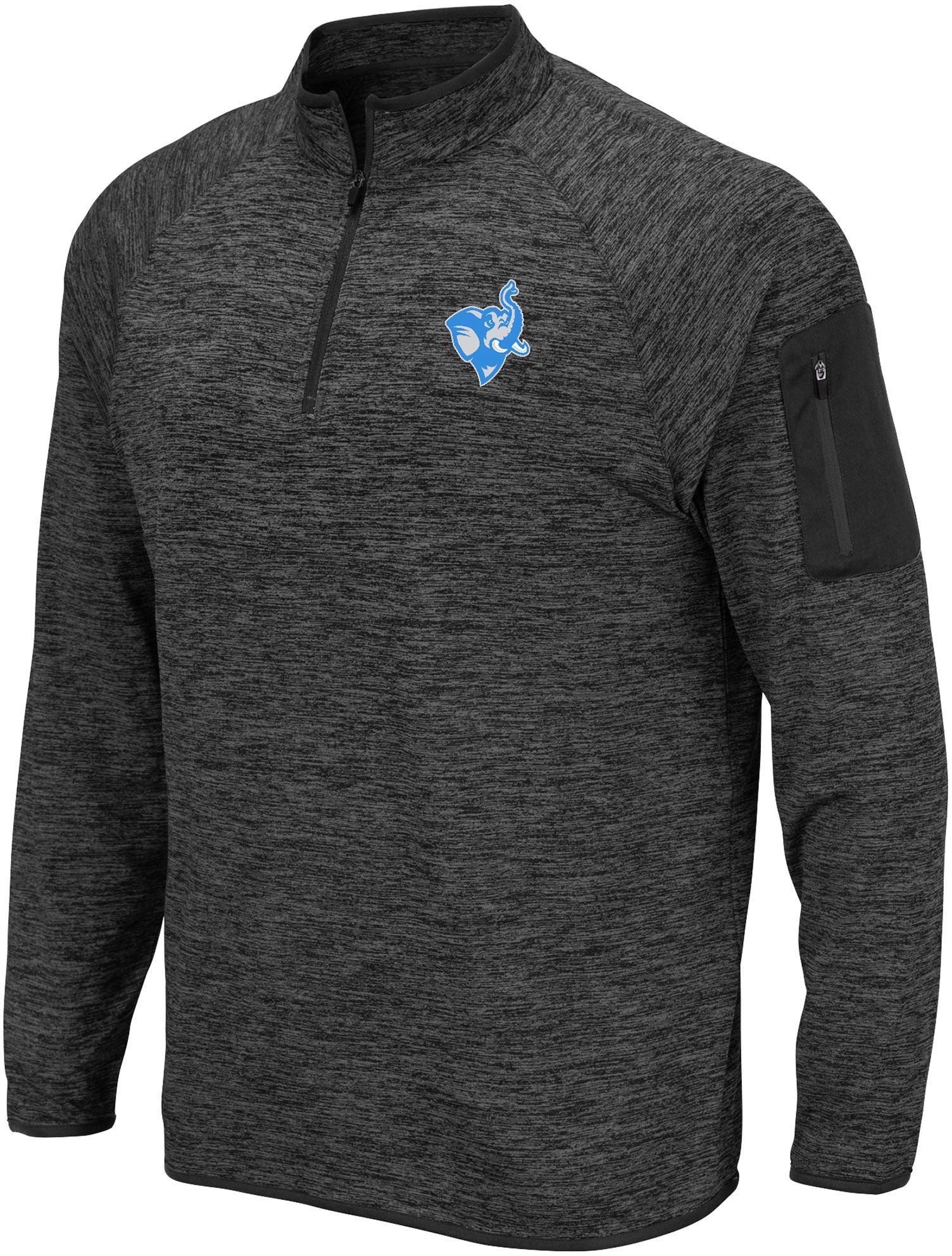 Colosseum Men's Tufts University Jumbos Charcoal Indus River 1/4 Zip Pullover Shirt