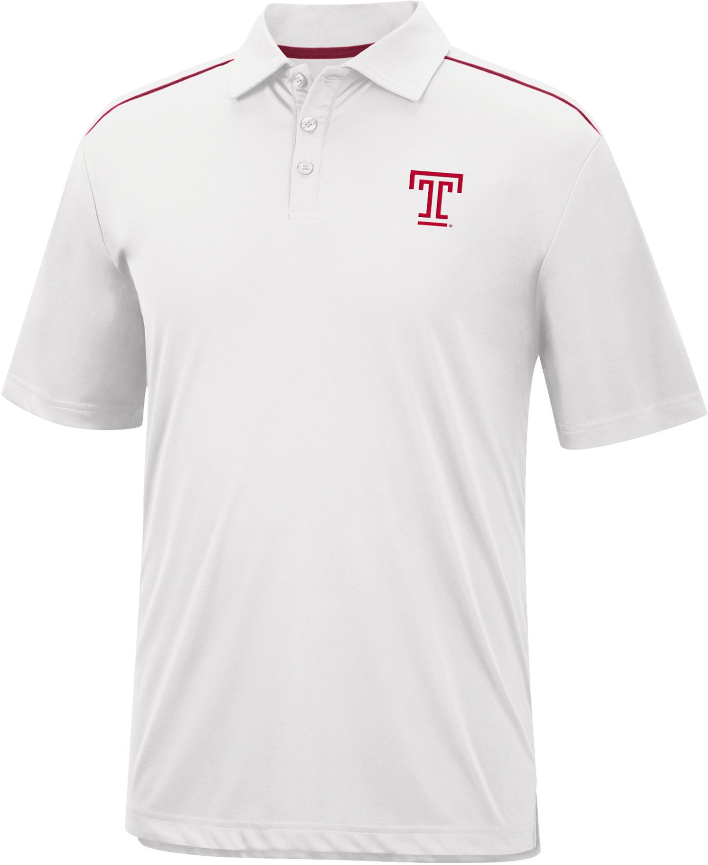 Colosseum Men's Temple Owls White Polo