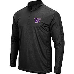 Colosseum Men's Washington Huskies Black 1/4 Pullover Shirt