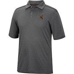 Colosseum Men's Wyoming Cowboys Heather Charcoal Polo