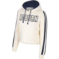 Colosseum Women's Auburn Tigers Cream Perfect Date Cropped Pullover Hoodie