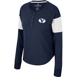Colosseum Women's BYU Cougars Blue Henley Long Sleeve T-Shirt