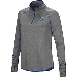 Colosseum Women's Creighton Bluejays Heather Charcoal 1/4 Zip Pullover