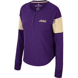 Colosseum Women's James Madison Dukes Purple Henley Long Sleeve T-Shirt