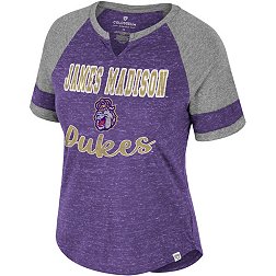 Colosseum Women's James Madison Dukes Purple V-Notch T-Shirt