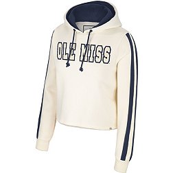 Colosseum Women's Ole Miss Rebels Cream Perfect Date Cropped Pullover Hoodie