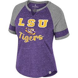 Colosseum Women's LSU Tigers Purple V-Notch T-Shirt