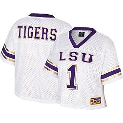Colosseum Women's LSU Tigers White Cropped Jersey