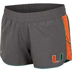Colosseum Women's Miami Hurricanes Grey Pull the Switch Running Shorts