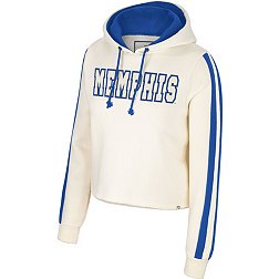 Colosseum Women's Memphis Tigers Cream Perfect Date Cropped Pullover Hoodie