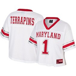 Colosseum Women's Maryland Terrapins White Cropped Jersey