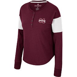 Colosseum Women's Mississippi State Bulldogs Maroon Henley Long Sleeve T-Shirt