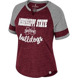 Colosseum Women's Mississippi State Bulldogs Maroon V-Notch T-Shirt