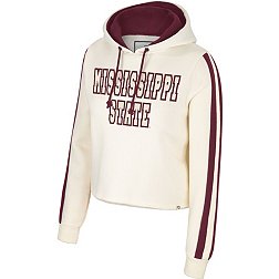 Colosseum Women's Mississippi State Bulldogs Cream Perfect Date Cropped Pullover Hoodie