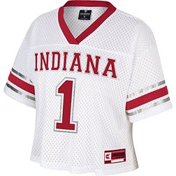 Ladies Indiana Hoosiers Adidas #1 Football Crimson Jersey / Medium