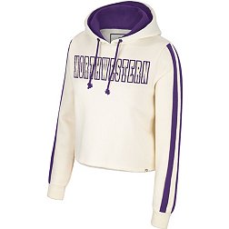 Colosseum Women's Northwestern Wildcats Cream Perfect Date Cropped Pullover Hoodie